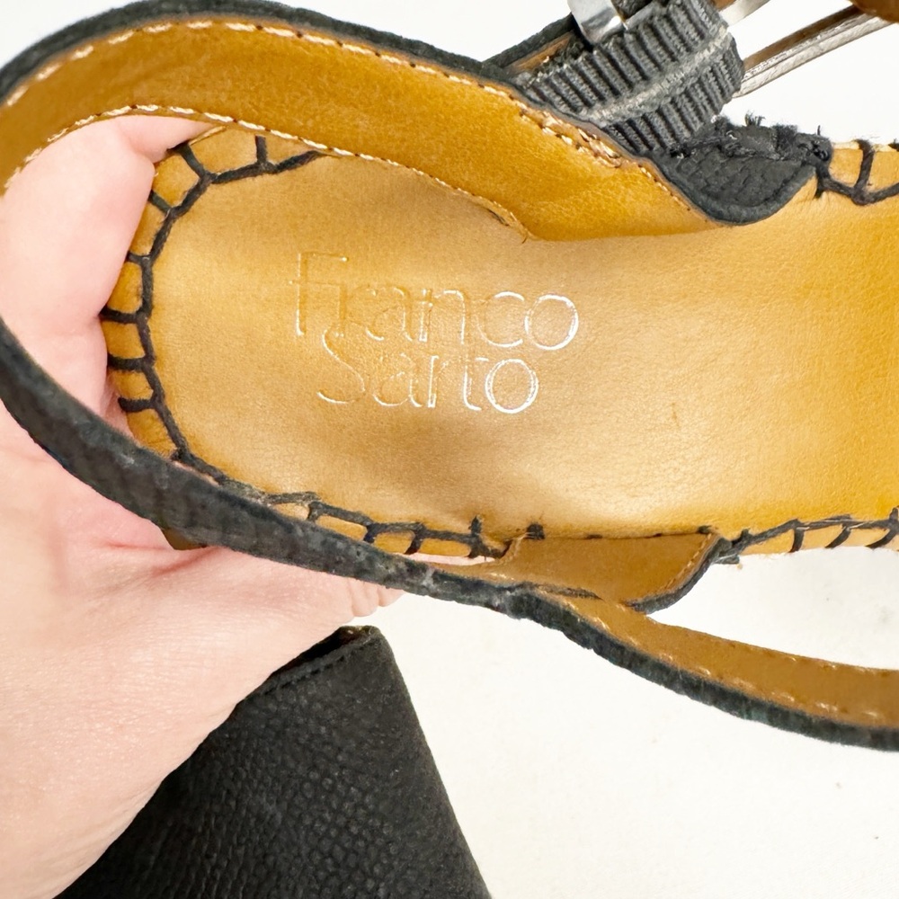 FRANCO SARTO PLATFORM LEATHER TEXTURED ESPADRILLES SZ 9.5. - Picture 11 of 12